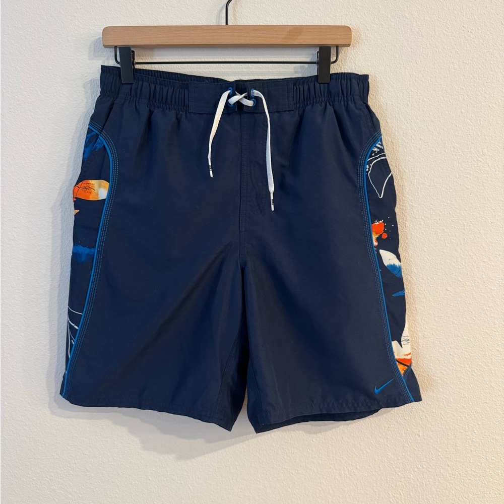 Men’s Nike swim trunks, dark blue size medium